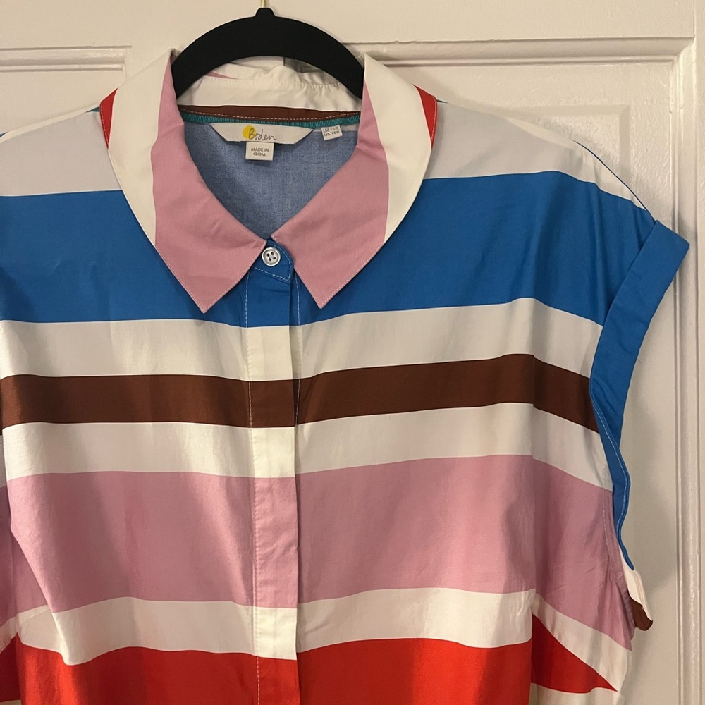 Colorful Striped Boden Dress - 14 - Picture 2 of 4